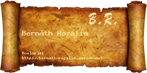 Bernáth Rozália névjegykártya